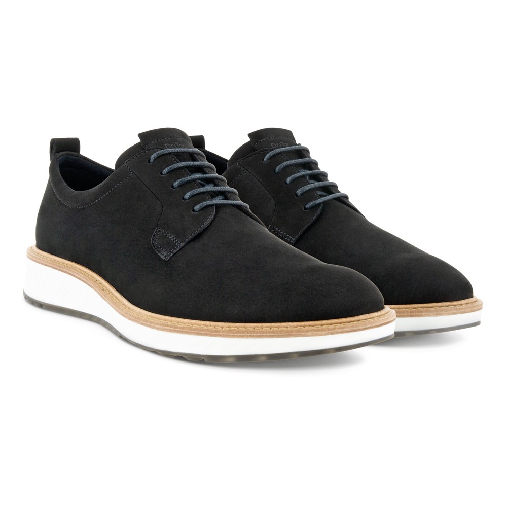 ECCO Mens Derby Shoe Black - St.1 Hybrid Shoes - QAM-547983